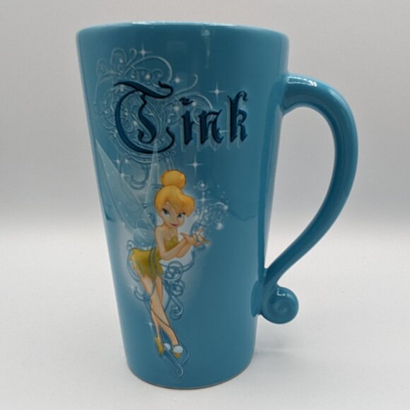 Disney Tinkerbell 3D Blue Tall Ceramic Mug, Enchanting Fairies Collection, 6.25" - Picture 1 of 10